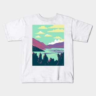 Deer Creek State Park in Wasatch County Utah USA WPA Art Poster Kids T-Shirt